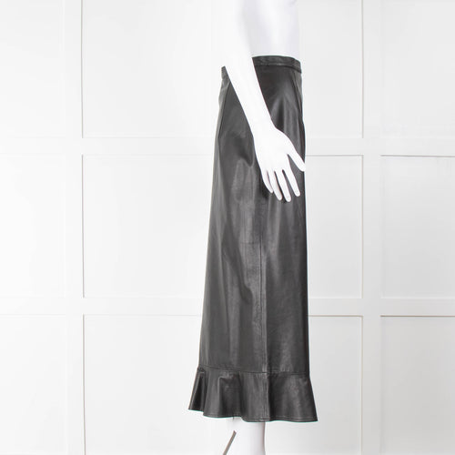 Ridley Black Leather Button Skirt