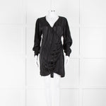 Anine Bing Black Striped Long Sleeve Mini Dress