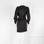 Anine Bing Black Striped Long Sleeve Mini Dress