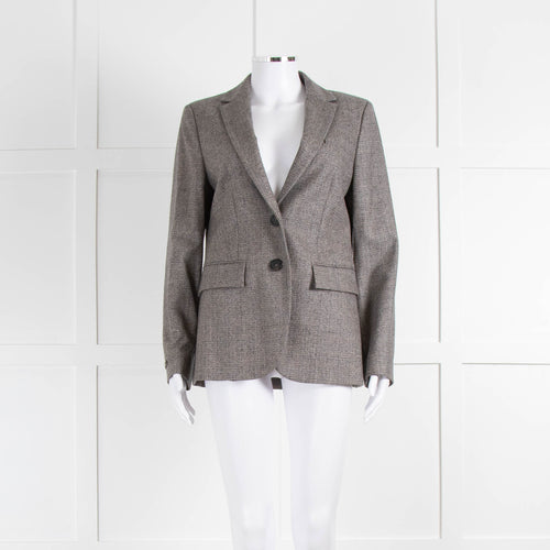 Peserico Grey Beige Wool & Cotton Blend Blazer Jacket