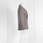 Peserico Grey Beige Wool & Cotton Blend Blazer Jacket