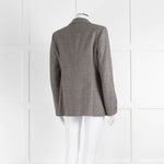 Peserico Grey Beige Wool & Cotton Blend Blazer Jacket