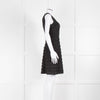 Diane Von Furstenberg Black Lace Ruched Satin Striped Sleeveless Dress