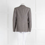 Peserico Grey Beige Wool & Cotton Blend Blazer Jacket