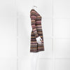 M Missoni Brown Pink Green Lurex Long Sleeve Dress