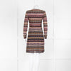 M Missoni Brown Pink Green Lurex Long Sleeve Dress