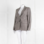 Peserico Grey Beige Wool & Cotton Blend Blazer Jacket