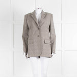 Moschino Boutique Beige Brown Check Blazer Jacket