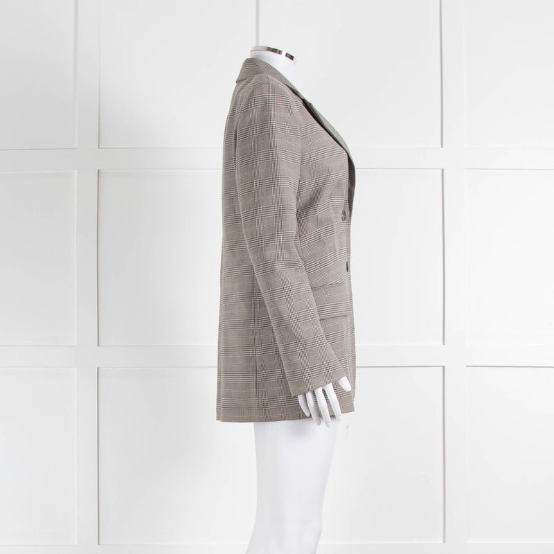 Moschino Boutique Beige Brown Check Blazer Jacket