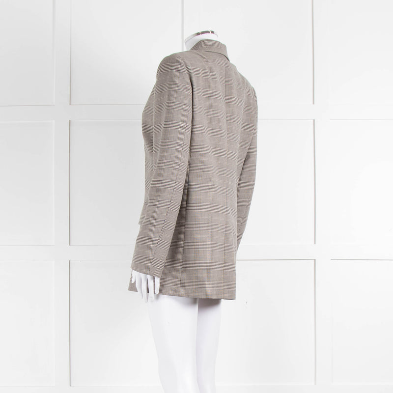 Moschino Boutique Beige Brown Check Blazer Jacket