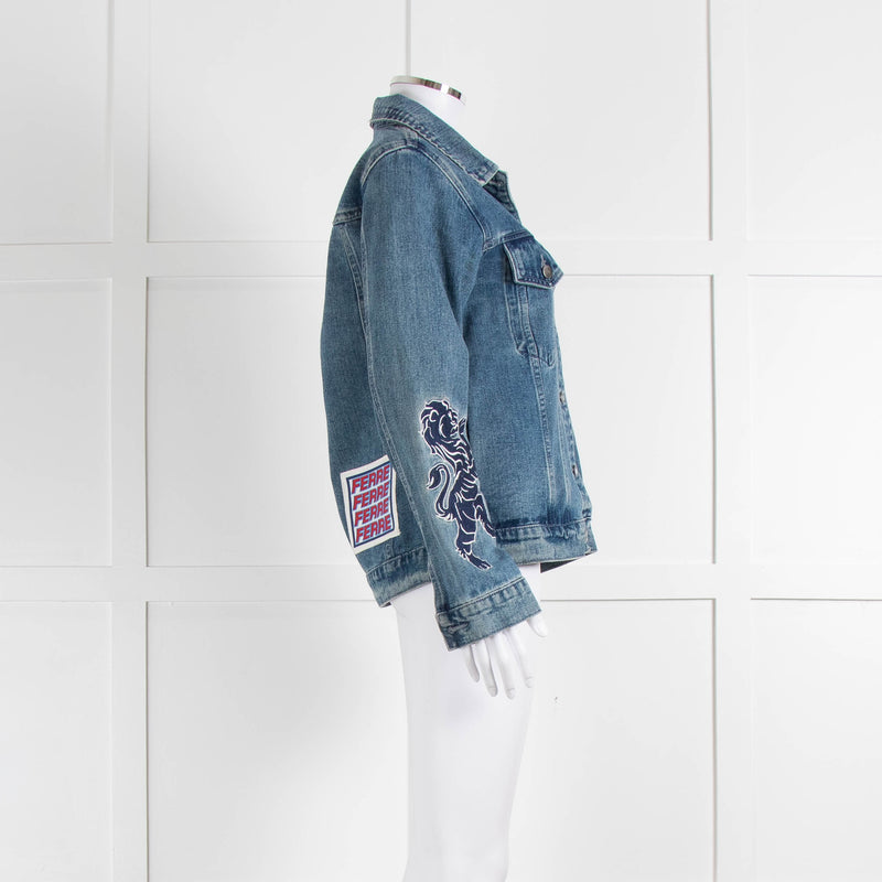 Gianfranco Ferre Blue Denim Embroidered Jacket