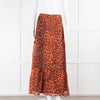 Ridley Orange Black Animal Print Silk Maxi Skirt