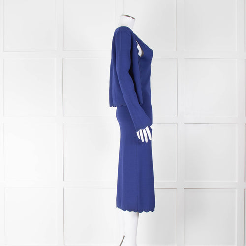 Altuzarra Blue Knit Bodycon Dress with Jacket