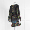 Charo Ruiz Black Multi Flower Cotton Mini Cover Up Dress