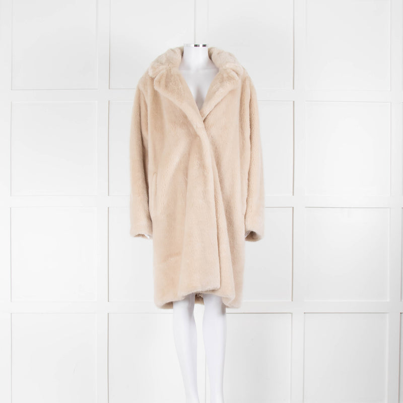 The White Company Cream Faux Fur Coat