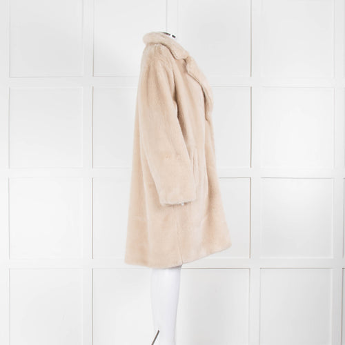 The White Company Cream Faux Fur Coat