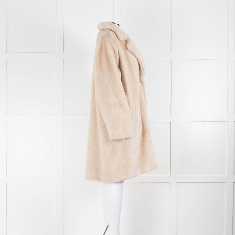 The White Company Cream Faux Fur Coat