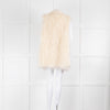 DKNY Shaggy Cream Faux Fur Gilet