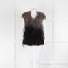 Meteo By Yves Salomon Grey Ombre Woven Fox Fur Gilet