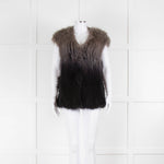 Meteo By Yves Salomon Grey Ombre Woven Fox Fur Gilet