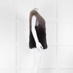 Meteo By Yves Salomon Grey Ombre Woven Fox Fur Gilet