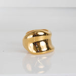 Jil Sander Gold Tone Big Bangle