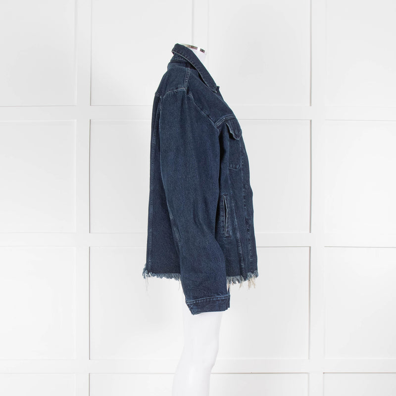 Marques Almeida Dark Denim Raw Hem Jacket