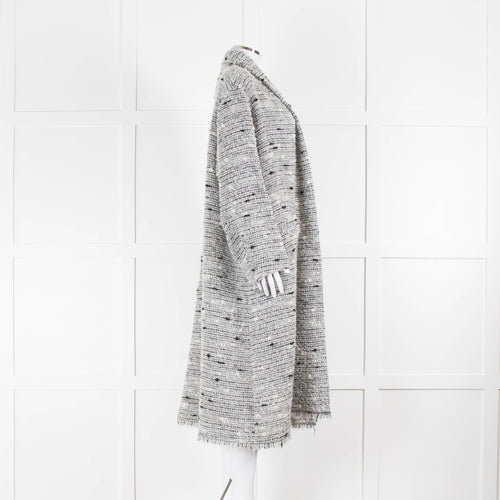 Isabel Marant Etoile Grey Slubbed Boucle Faby Unlined Coat