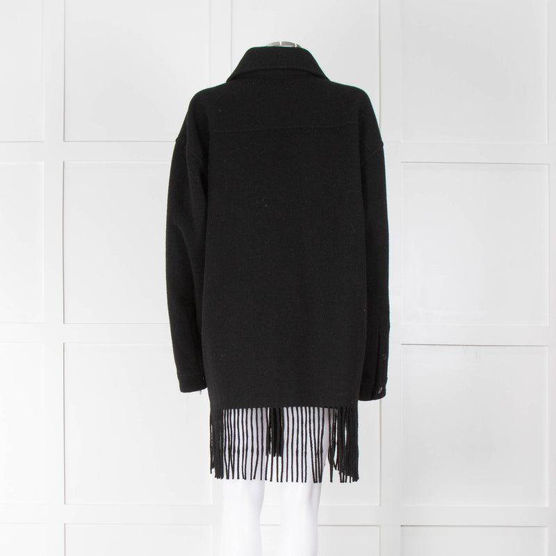 Alexander Wang Black Wool Fringed Jacket