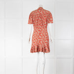 Sandro Red Paisley Print Fit And Flare Dress
