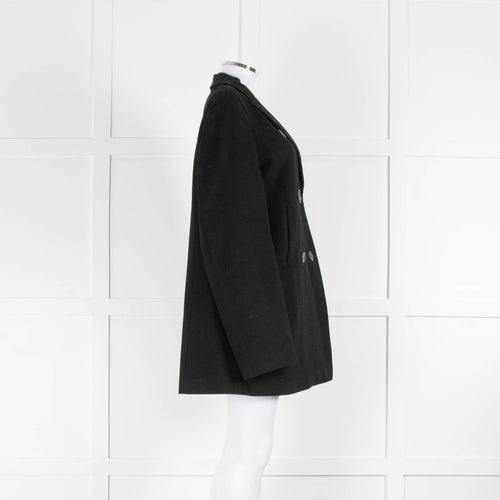 Joseph Black Double Faced Wool and Cashmere Mix Short Coat