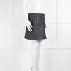 Louis Vuitton Blue Denim Gold Button Mini Skirt