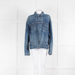 Balenciaga Distresses Oversized Denim Jacket with Logo Back