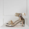 Jimmy Choo Silver Veto Stud Block Heel Sandal