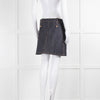 Louis Vuitton Blue Denim Gold Button Mini Skirt