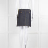 Louis Vuitton Blue Denim Gold Button Mini Skirt