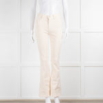 Mother Cream Denim The Weekender Flared Jeans