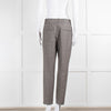 Peserico Grey Beige Wool & Cotton Blend Trousers