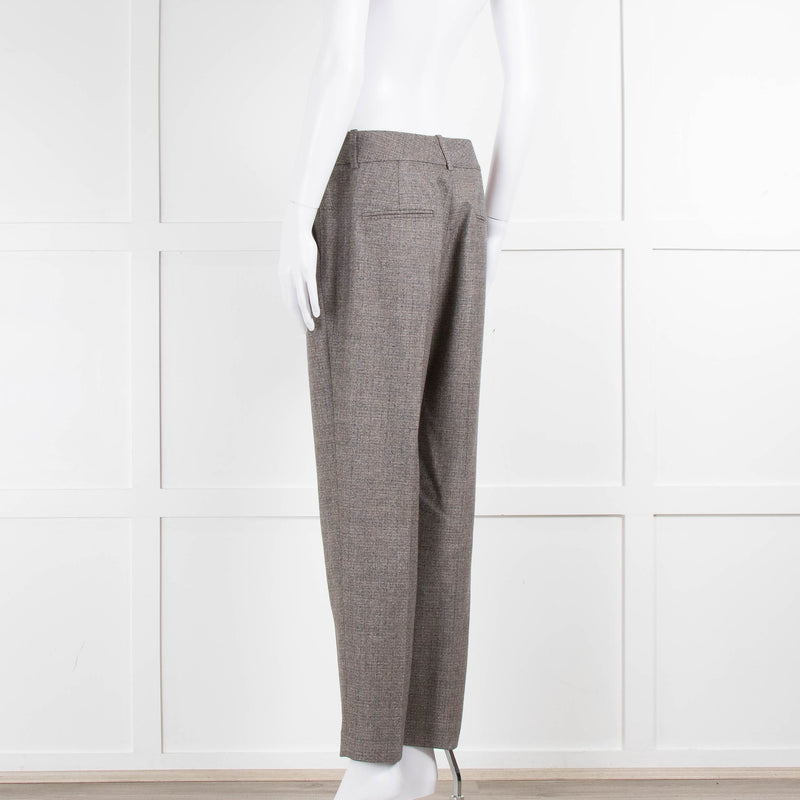 Peserico Grey Beige Wool & Cotton Blend Trousers