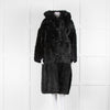 RAEY Black Hooded Shearling Duffle Coat