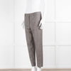 Peserico Grey Beige Wool & Cotton Blend Trousers