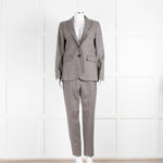 Peserico Grey Beige Wool & Cotton Blend Blazer Jacket