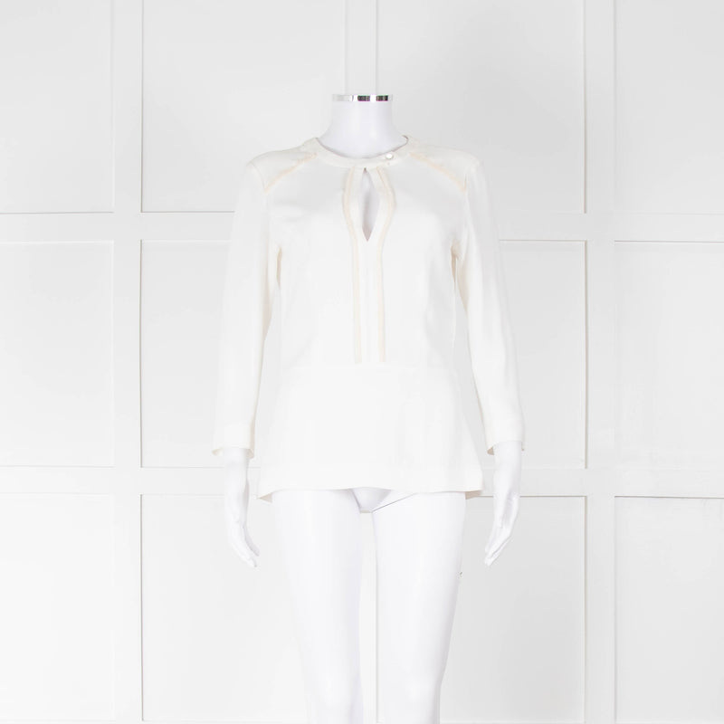 Belstaff Cream Blouse with Fringing Detail