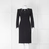 Alexander McQueen Black Occasion Midi Dress with Eyelet Details