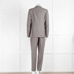 Peserico Grey Beige Wool & Cotton Blend Trousers