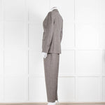 Peserico Grey Beige Wool & Cotton Blend Trousers