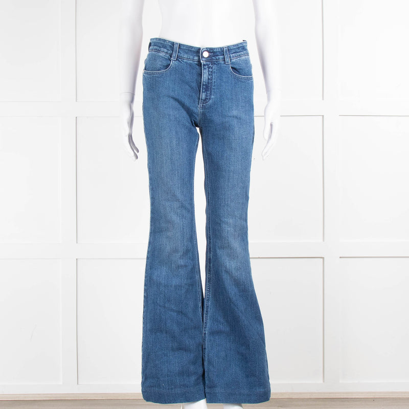 Stella Mccartney Flared High Rise Blue Jeans