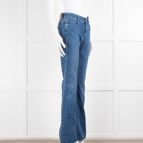 Stella Mccartney Flared High Rise Blue Jeans