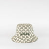 Celine Cream Green Logo Cotton Bucket Hat