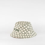 Celine Cream Green Logo Cotton Bucket Hat